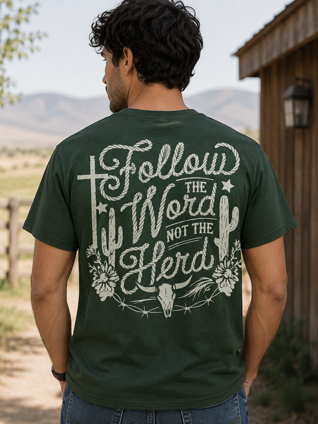 Follow the Herd - Single Color Screen Print - Adult Size - D6