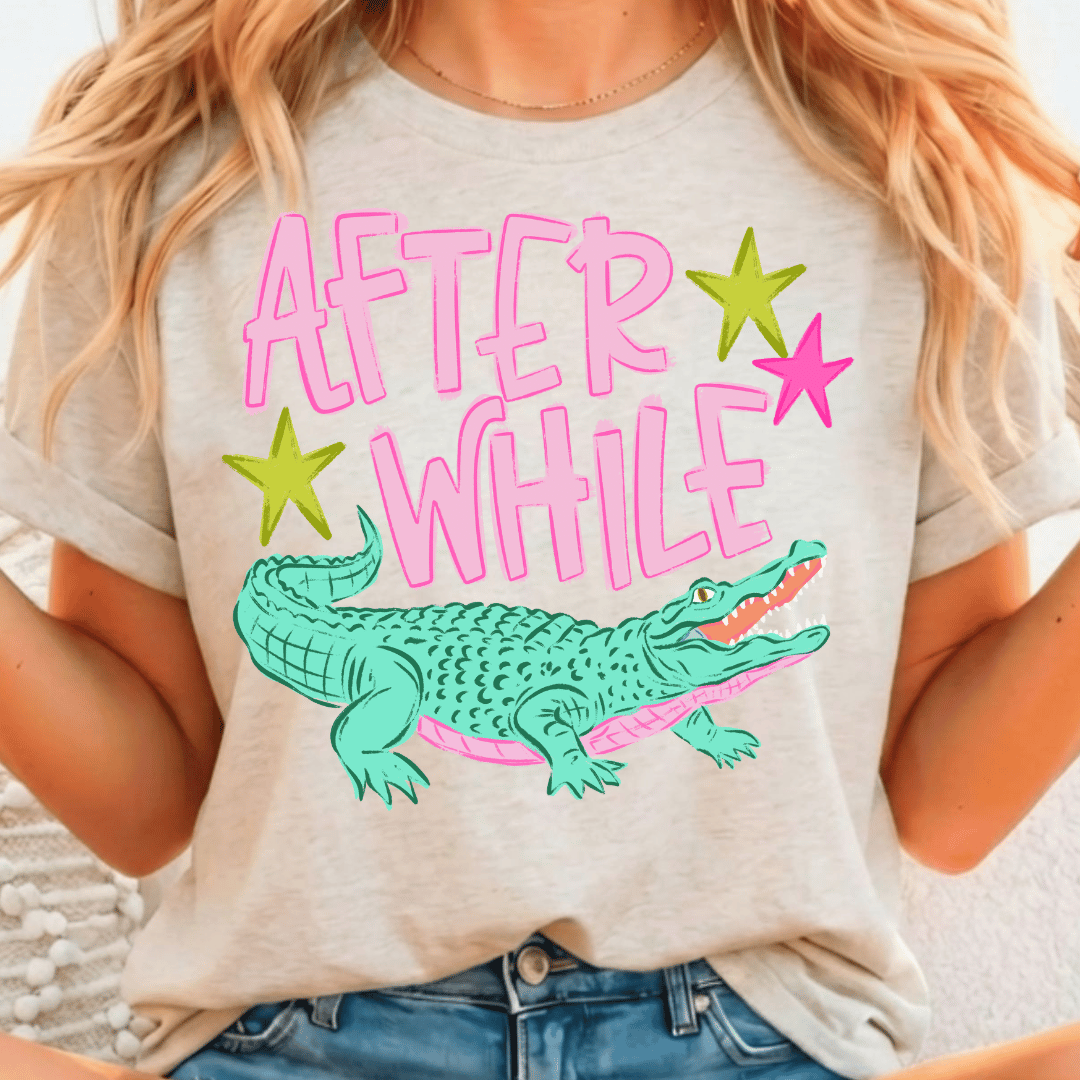 Later Gator : After Awhile Crocodile Pair - TWO TRANSFERS - Full Color DTF T-Shirt Transfer - 47