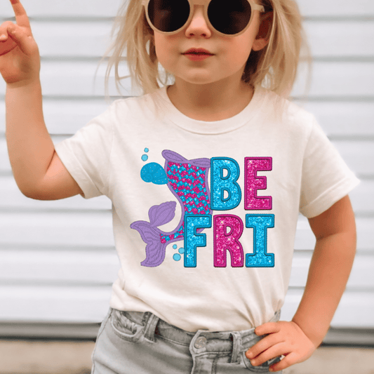 Best Friends Mermaid *2 Transfers* - Kids Sized - Full Color DTF T-Shirt Transfer - K20
