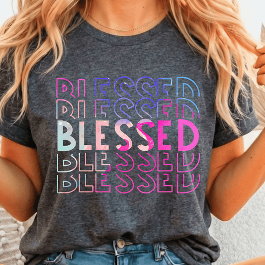 Blessed Stacked - Full Color DTF T-Shirt Transfer - 382