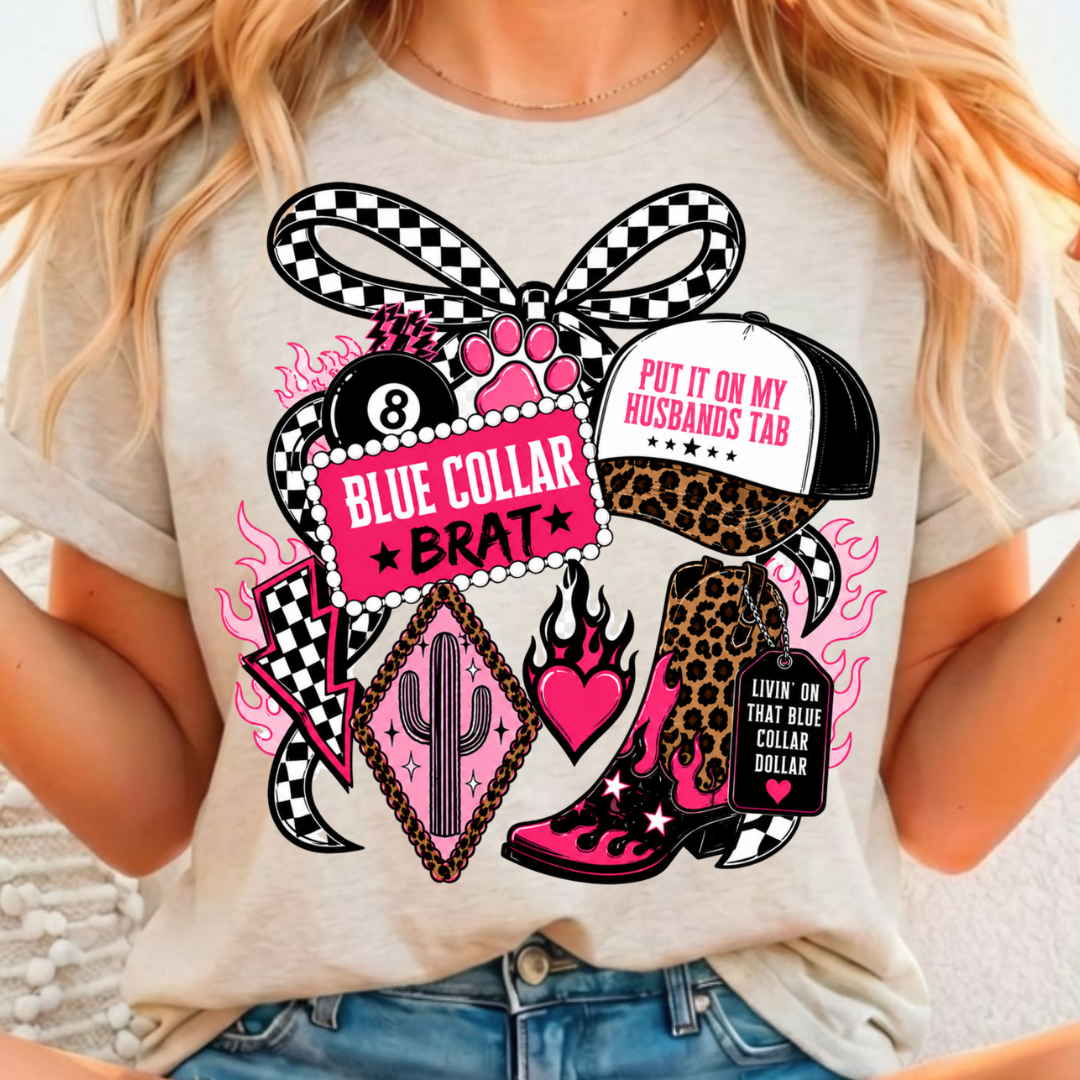 Blue Collar Brat - Full Color DTF T-Shirt Transfer - 84
