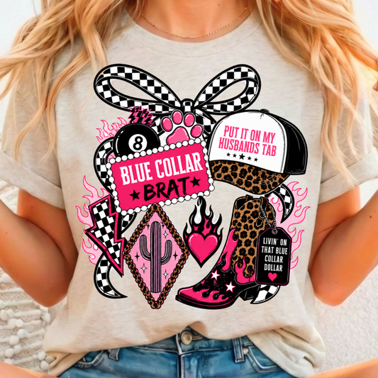 Blue Collar Brat - Full Color DTF T-Shirt Transfer - 84