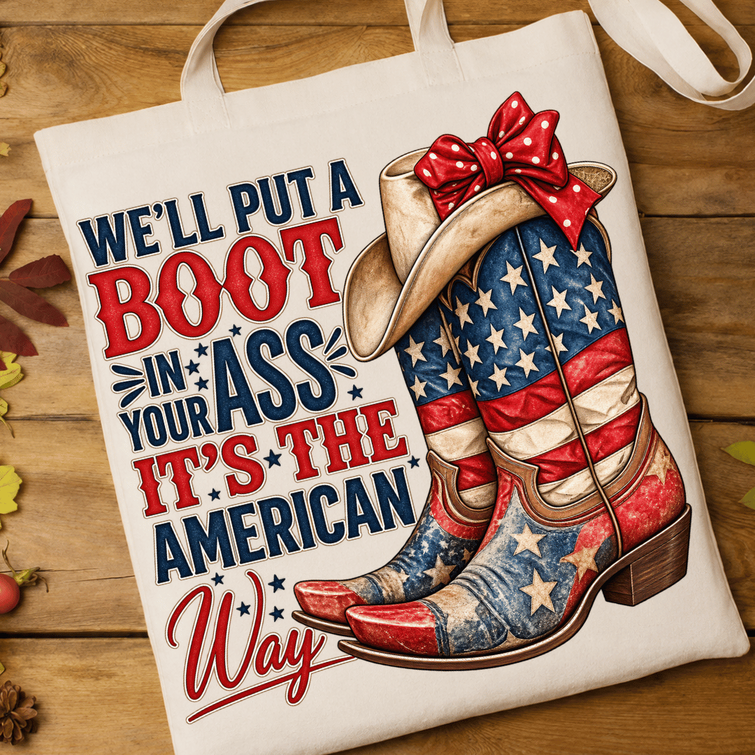 We'll Put A Boot In Your Ass - Full Color DTF T-Shirt Transfer - 759