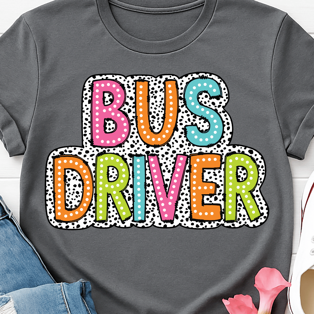 Bus Driver Dots - Full Color DTF T-Shirt Transfer - 762