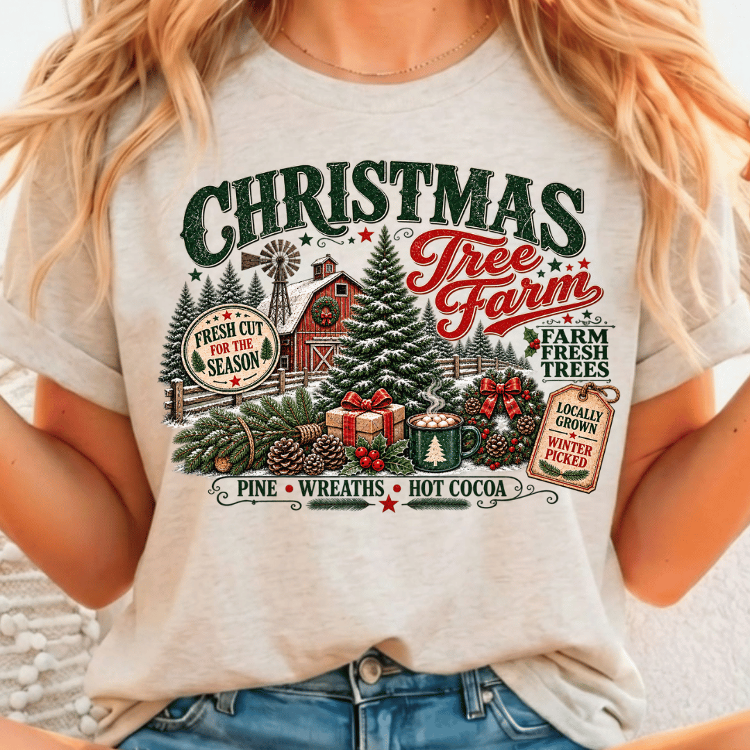 Christmas Tree Farm - Full Color DTF T-Shirt Transfer - 599