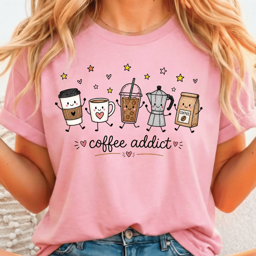 Coffee Addict - Full Color DTF T-Shirt Transfer - 654