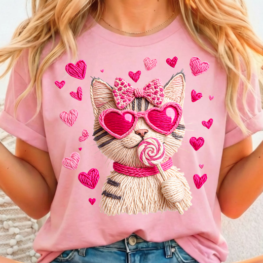 Cat Hearts - Full Color DTF T-Shirt Transfer - 96