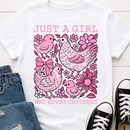 Chickens Pink Full Color DTF T-Shirt Transfer - 37