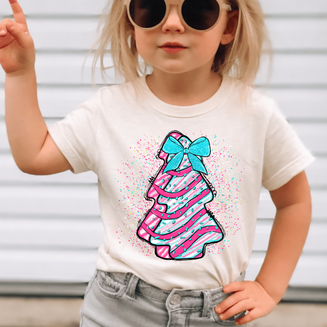 Christmas Tree Cake - Kids Sized - Full Color DTF T-Shirt Transfer - K15