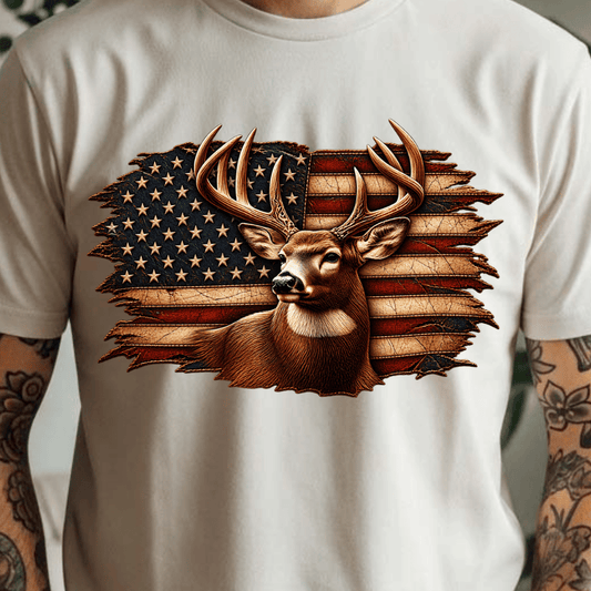 Deer Flag - Full Color DTF T-Shirt Transfer - 672