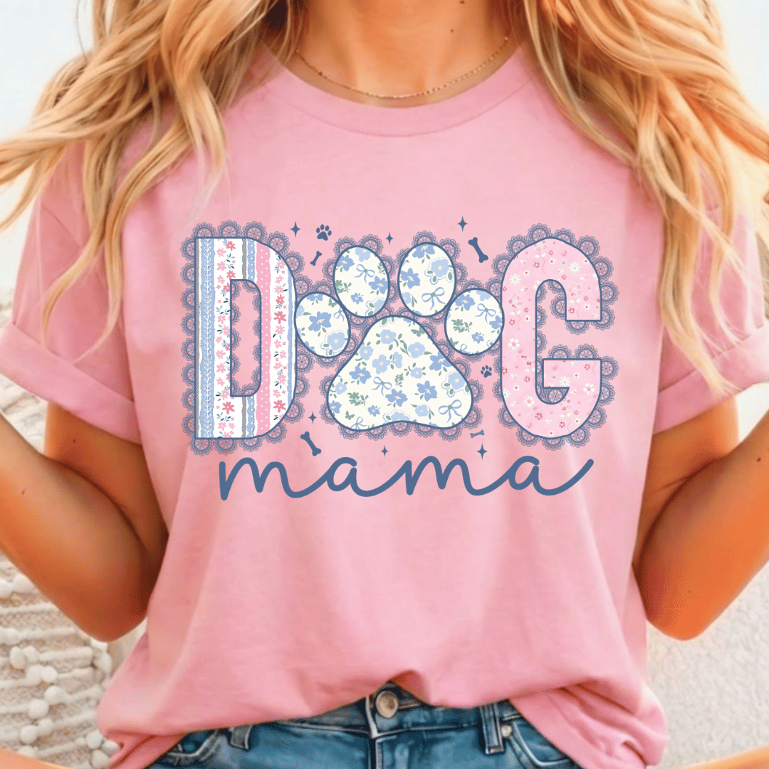 Dog Mama Blue Lace - Full Color DTF T-Shirt Transfer - 661