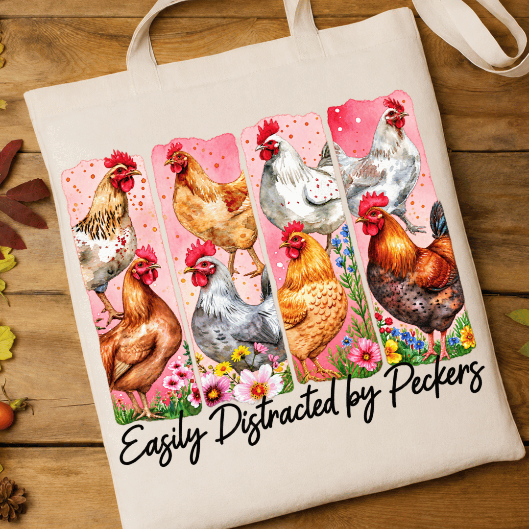 Easily Distracted By Peckers Pink - Full Color DTF T-Shirt Transfer - 766