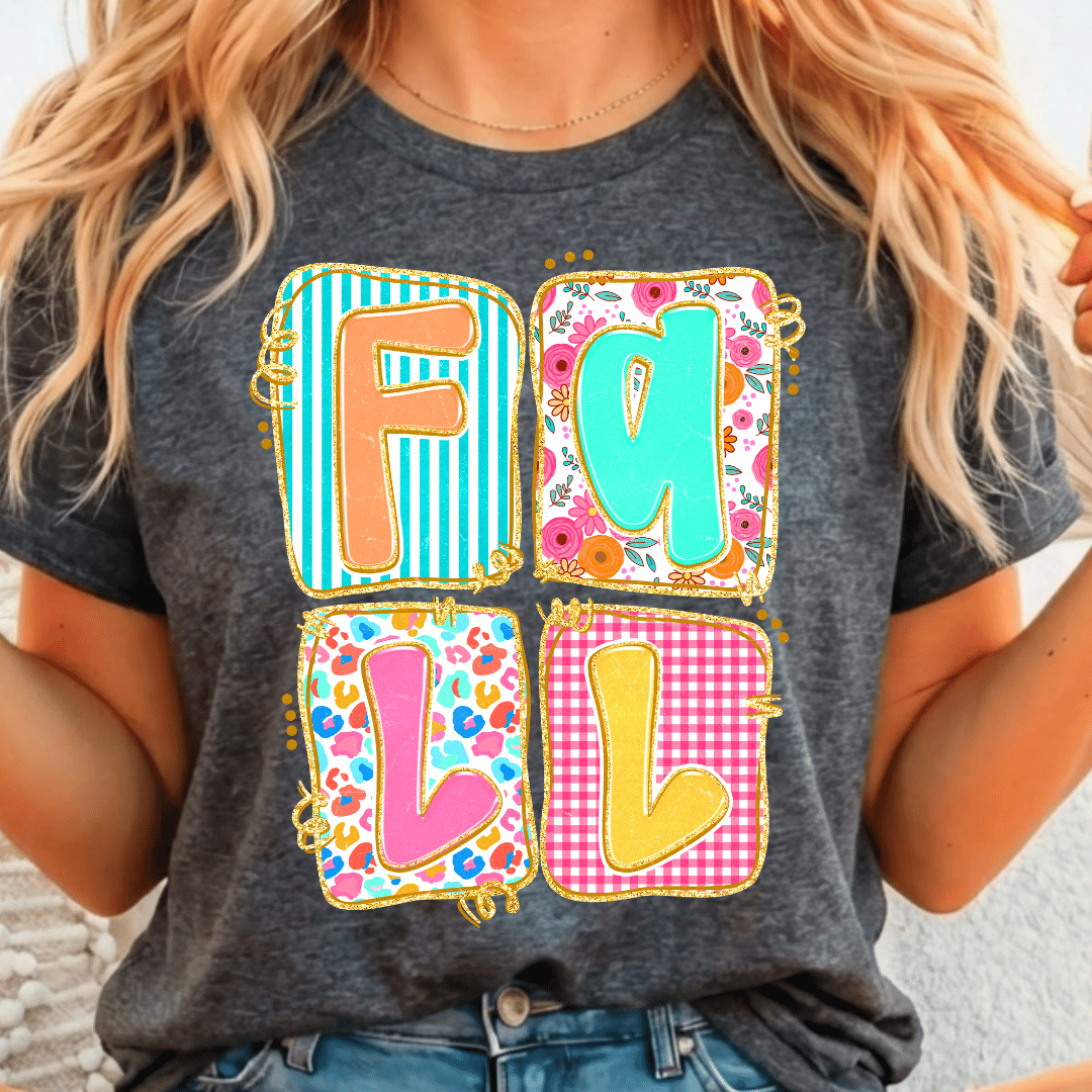 FALL Squares - Full Color DTF T-Shirt Transfer - 259