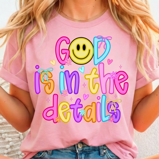 God is in The Details - Full Color DTF T-Shirt Transfer - 172