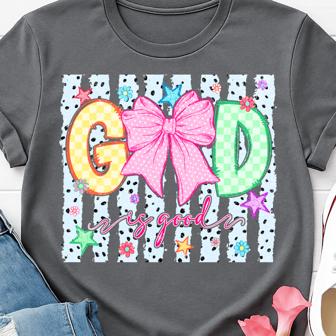 God Is Good Striped - Full Color DTF T-Shirt Transfer - 621