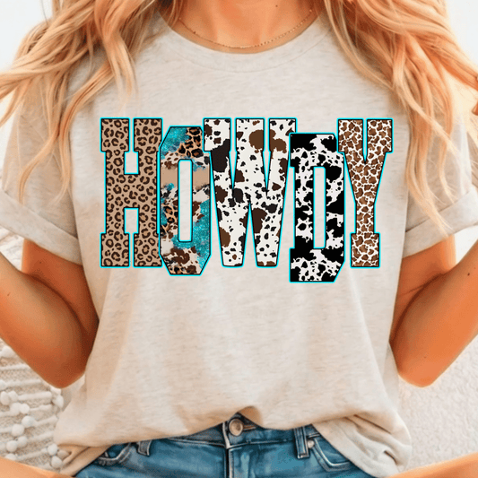 Howdy Western Full Color DTF T-Shirt Transfer - 242