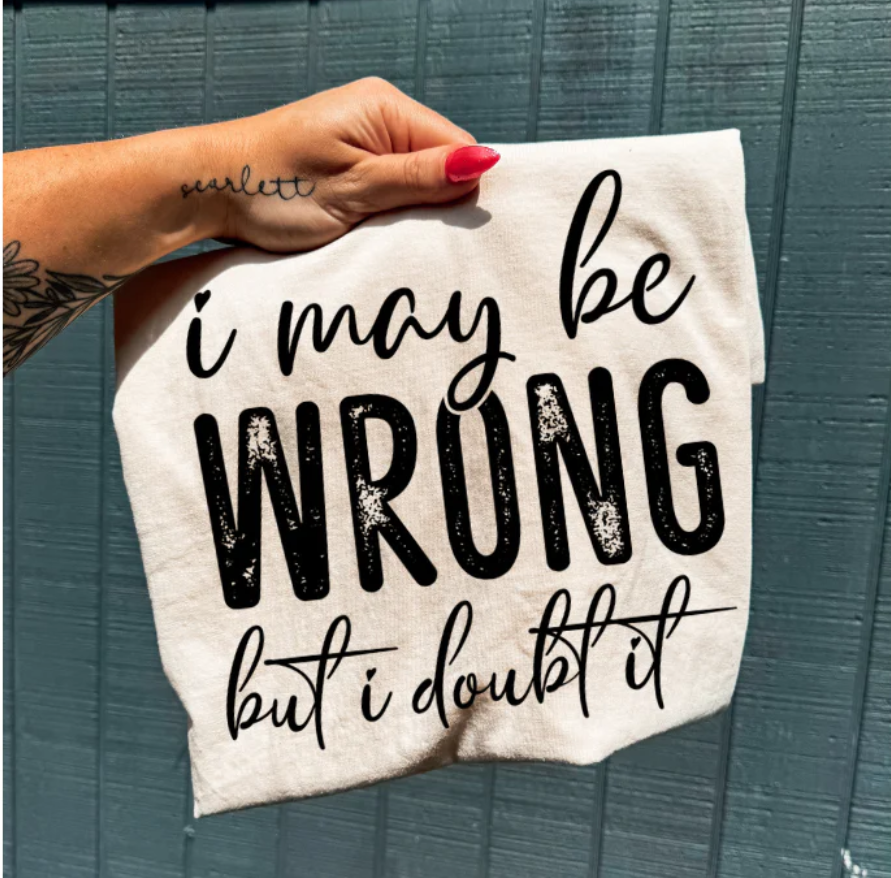 I May be Wrong -  Single Color Screen Print - H1