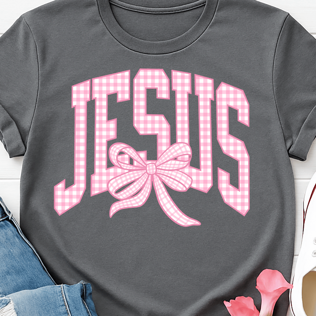 Jesus Pink Checkered - Full Color DTF T-Shirt Transfer - 769