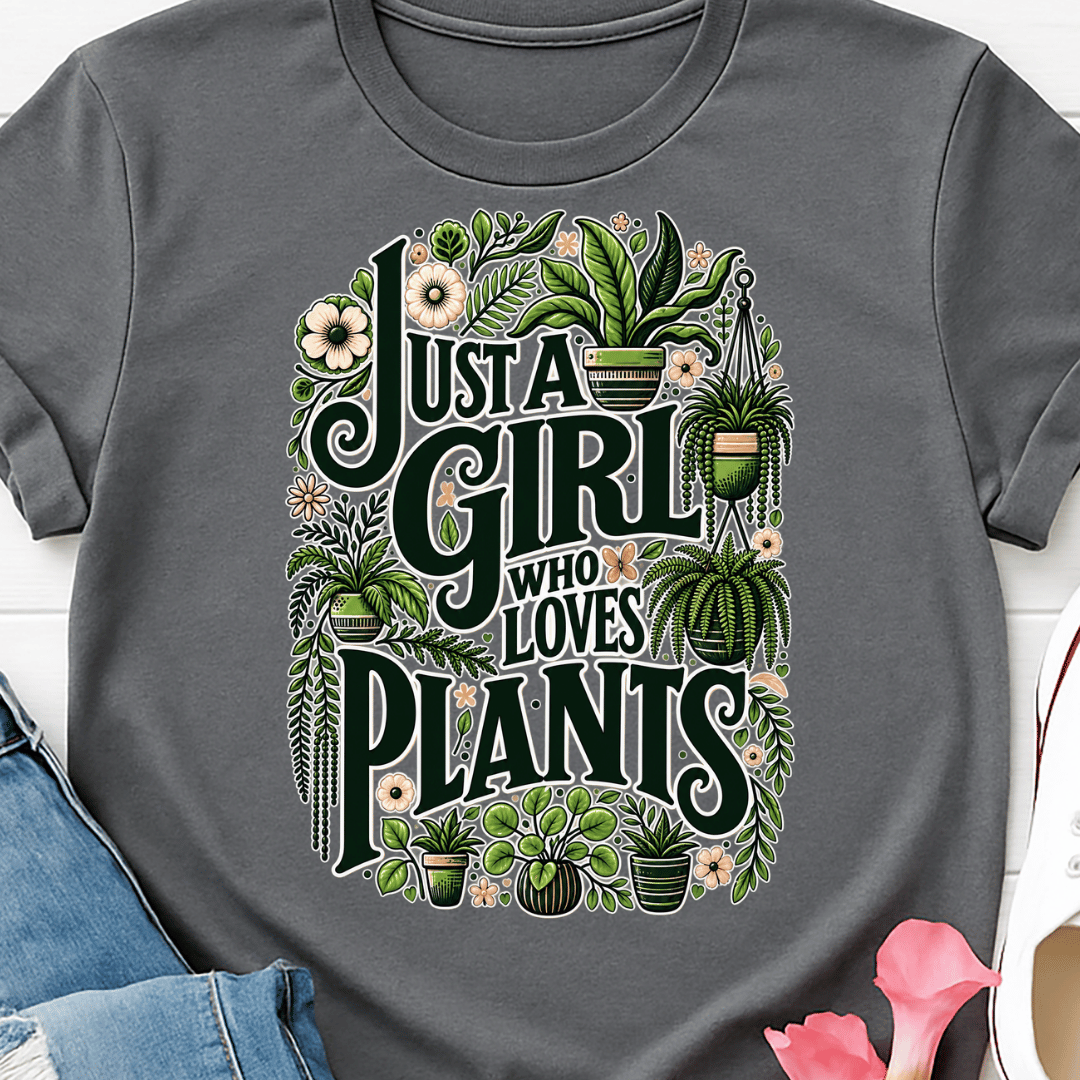 Just A Girl Who Loves Plants - Full Color DTF T-Shirt Transfer - 645