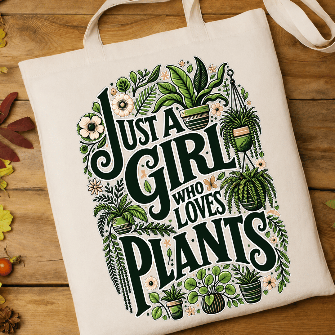 Just A Girl Who Loves Plants - Full Color DTF T-Shirt Transfer - 645