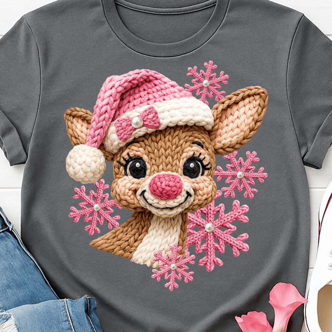 Knit Reindeer - Full Color DTF T-Shirt Transfer - 736