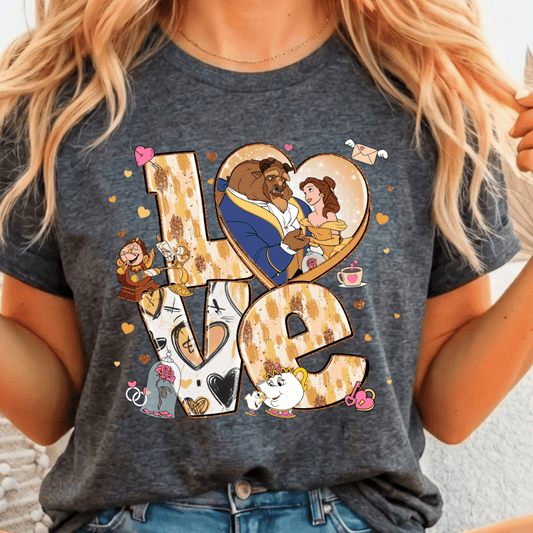 LOVE Beauty & Beast - Full Color DTF T-Shirt Transfer - 291