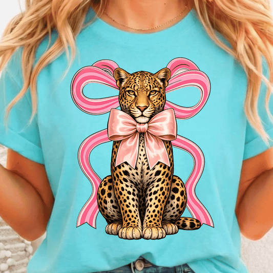 Leopard w/ Bows - Full Color DTF T-Shirt Transfer - 312