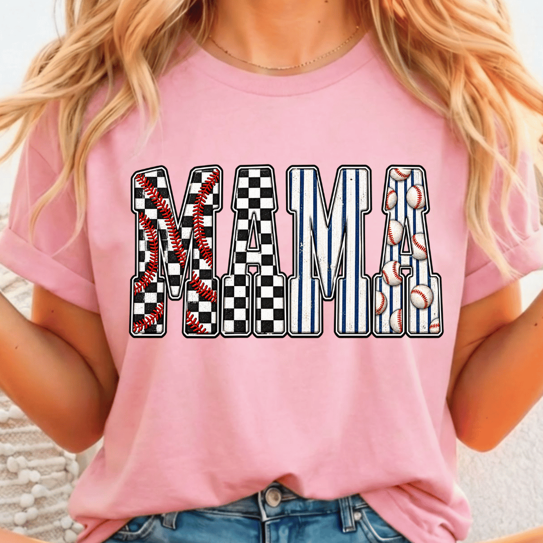 Mama Baseball - Full Color DTF T-Shirt Transfer - 607