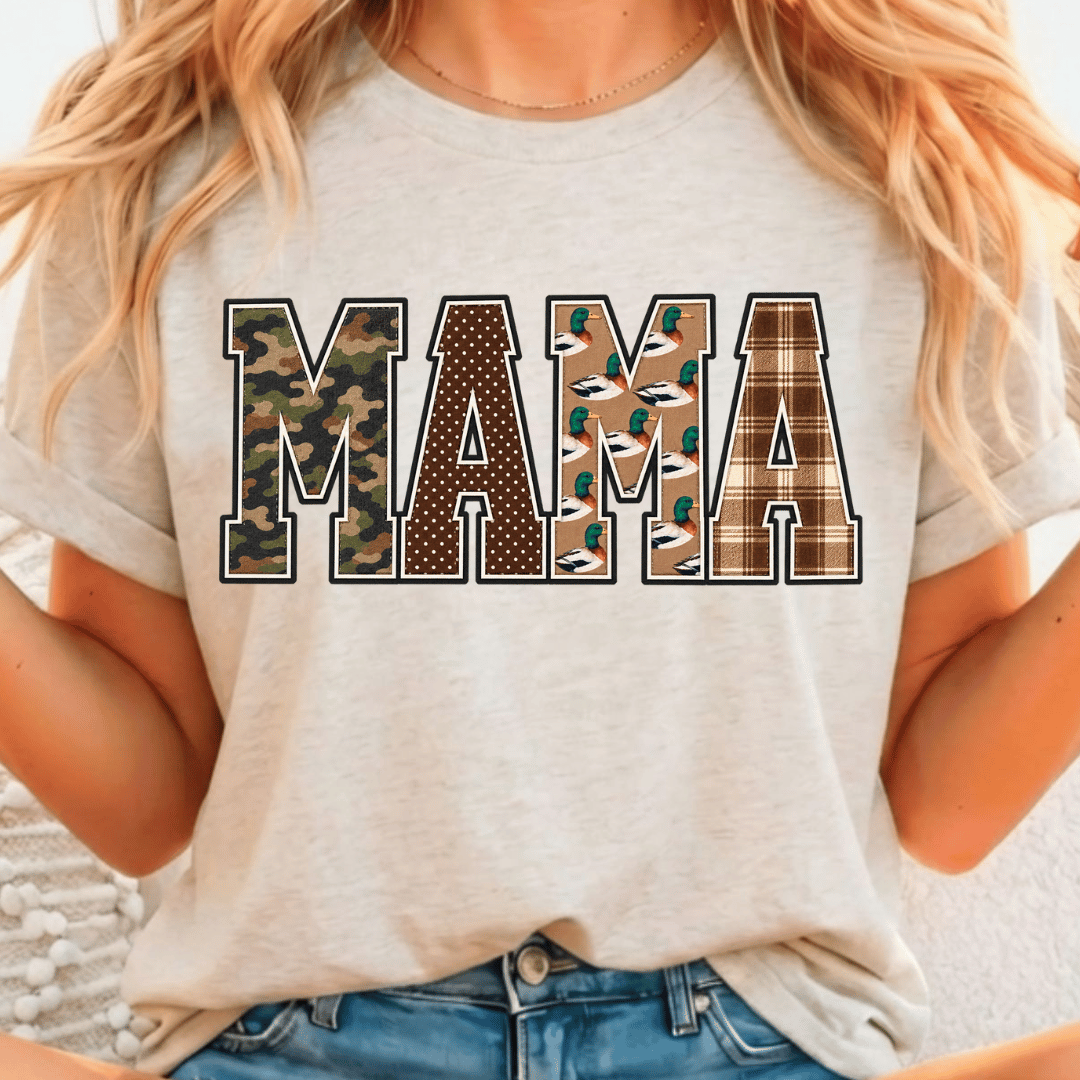Camo Duck Mama - Full Color DTF T-Shirt Transfer - 728