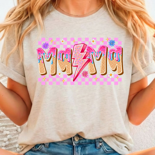 Mama Ice cream - Full Color DTF T-Shirt Transfer - 339