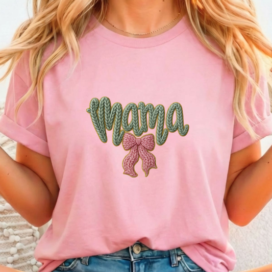 Mama Knit Green Full Color DTF T-Shirt Transfer - 151