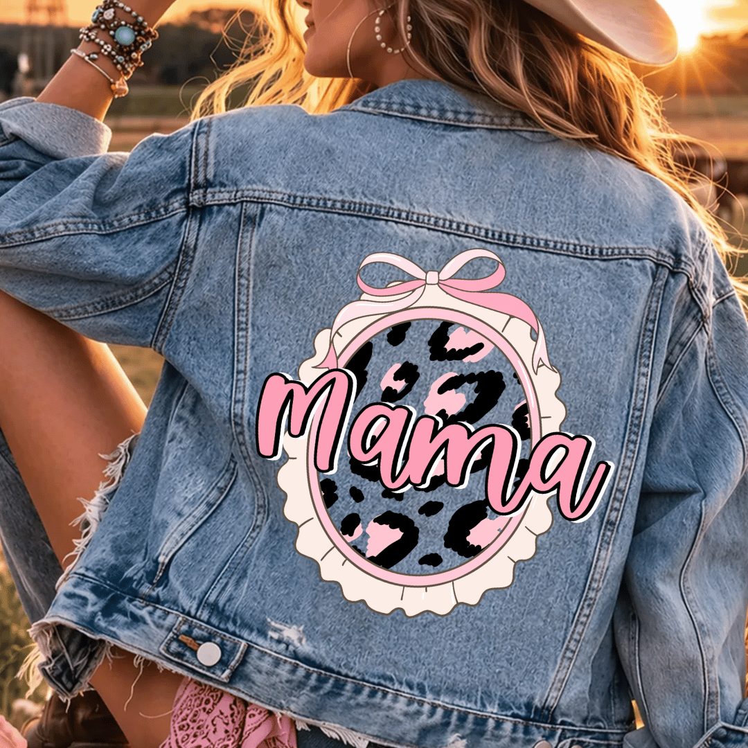 Mama Lacey w Bow -  Full Color DTF T-Shirt Transfer - 295