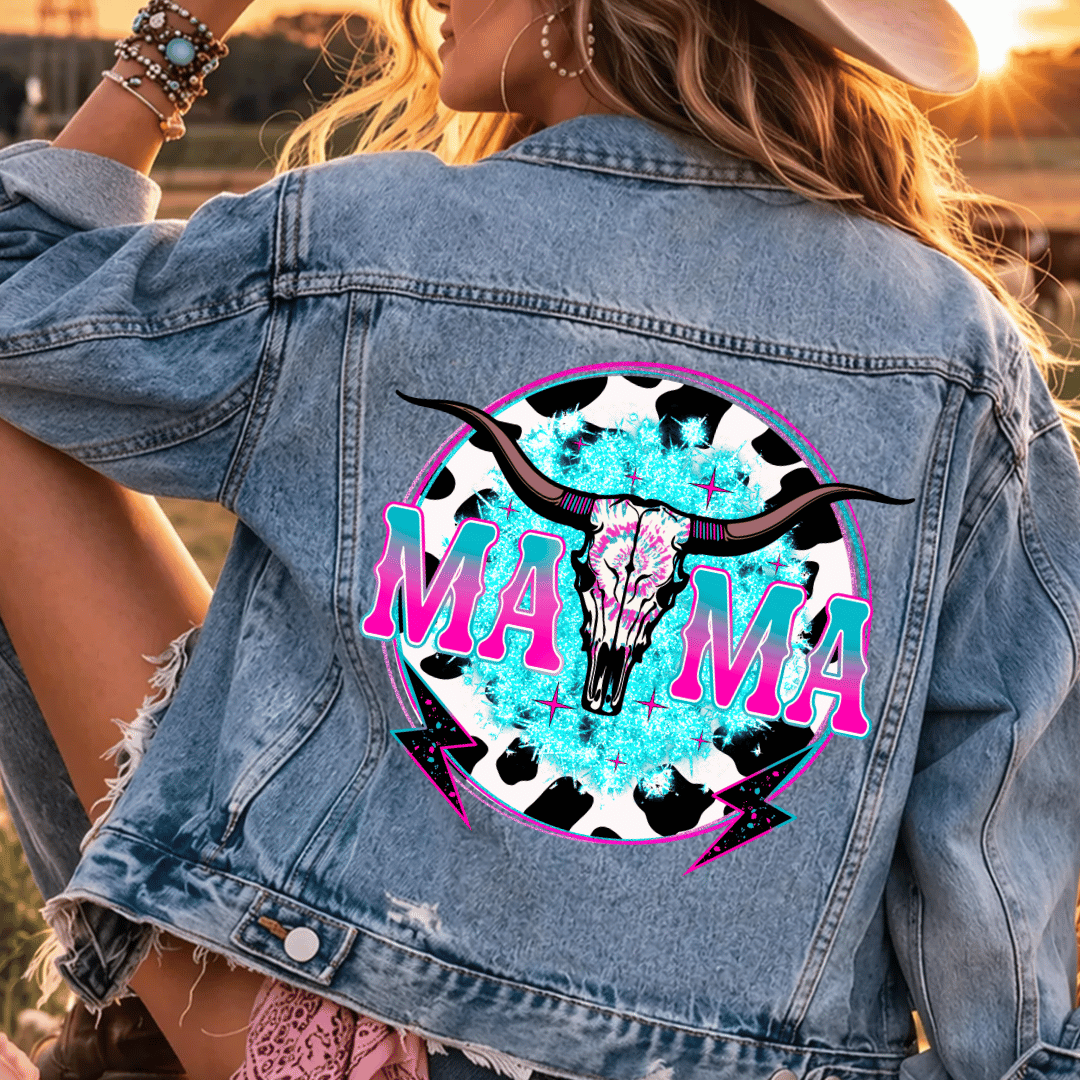 Mama Cow Western - Full Color DTF T-Shirt Transfer - Adult Size - 238