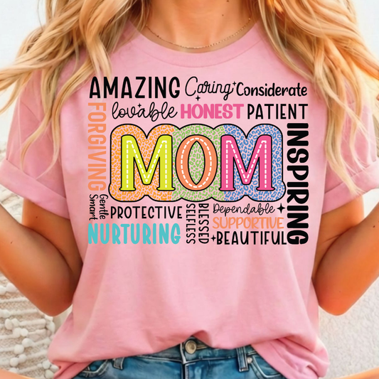 Mom with Words Full Color DTF T-Shirt Transfer - 179