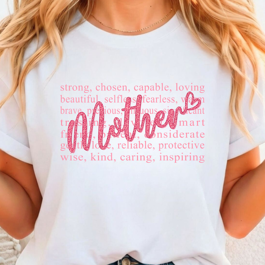 Mother w Words Full Color DTF T-Shirt Transfer - 365