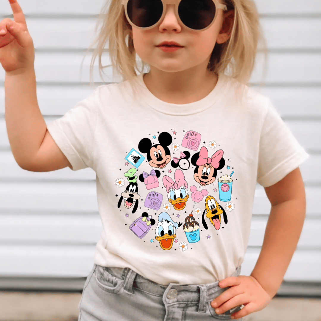 Mouse Circle - Kids Sized - Full Color DTF T-Shirt Transfer - K21