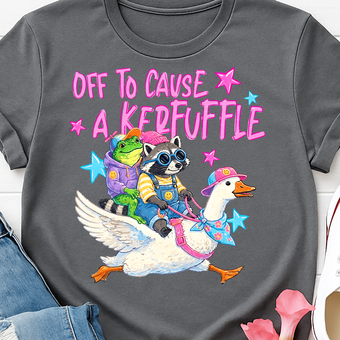 Off to Cause a Kerfuffle - Full Color DTF T-Shirt Transfer - 425