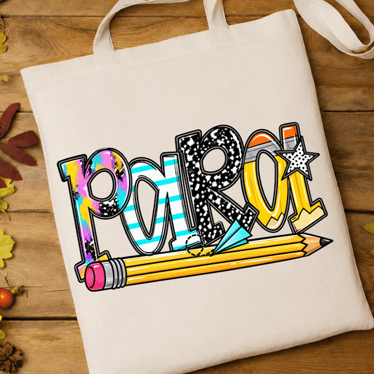Para w/ Pencil - Full Color DTF T-Shirt Transfer - 646