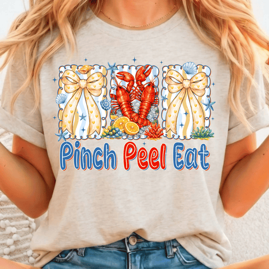 Pinch Peel Eat - Lobster - Full Color DTF T-Shirt Transfer - 263