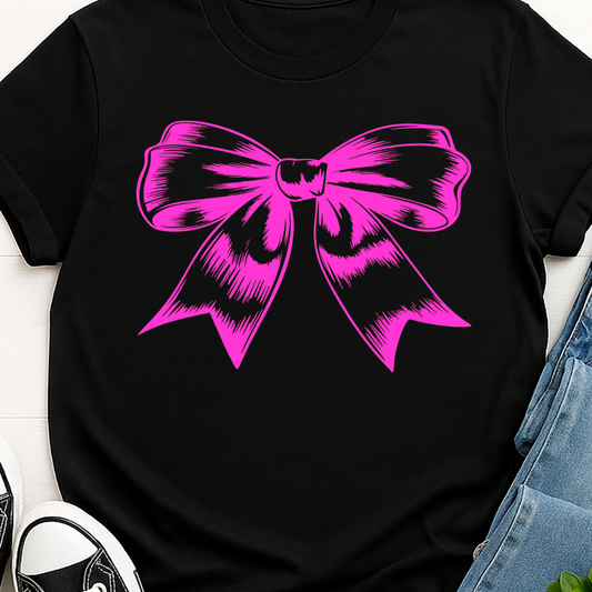 Pink Bow  -   Single Color Screen Print - I26