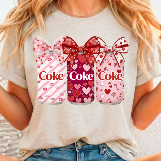 Pink Coke w/ Bows - Full Color DTF T-Shirt Transfer - 177