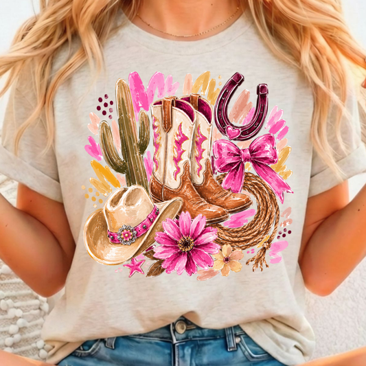 Pink Western - Full Color DTF T-Shirt Transfer - 71