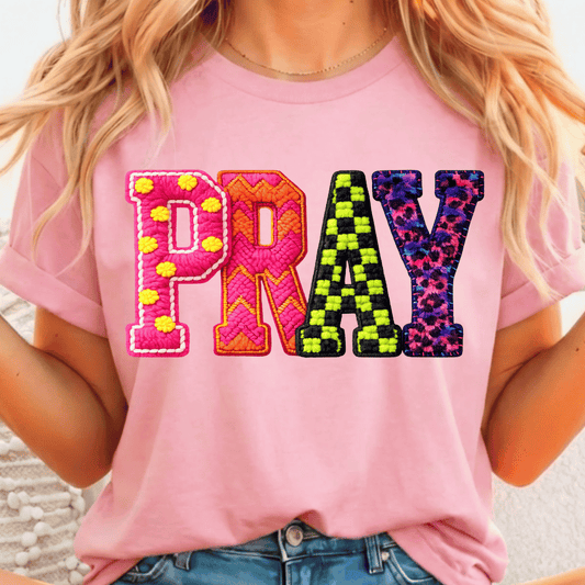 Pray Neon - Full Color DTF T-Shirt Transfer - 35