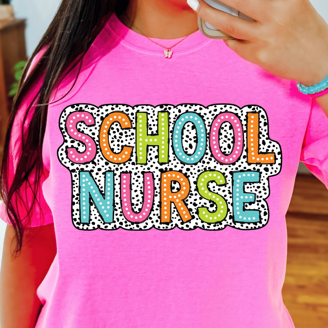 School Nurse Dots - Full Color DTF T-Shirt Transfer - 150