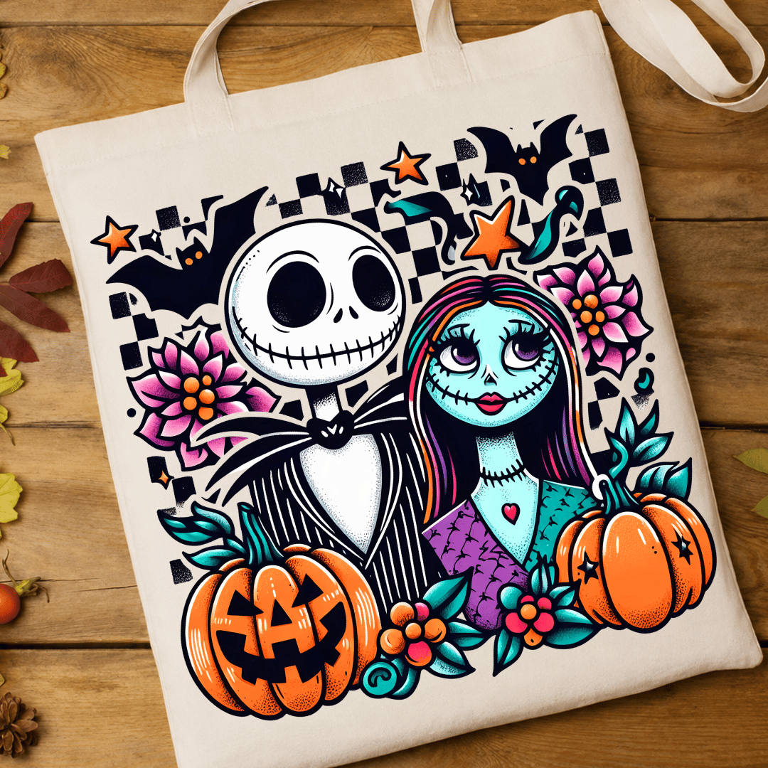 Skeleton Couple Checkered - Full Color DTF T-Shirt Transfer - 755