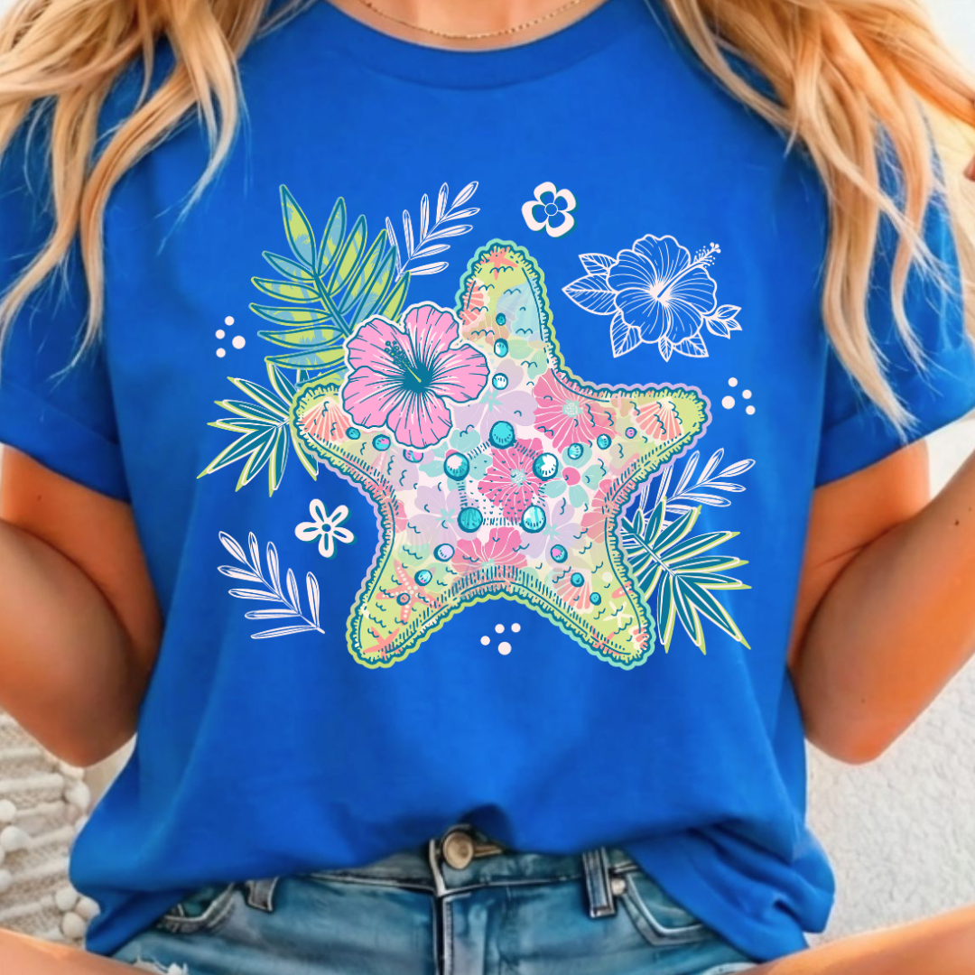 Starfish Tropical - Full Color DTF T-Shirt Transfer - 395