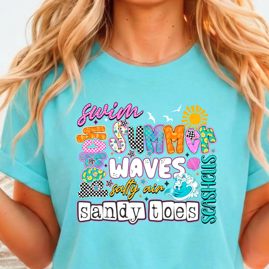 Summer Collage - Full Color DTF T-Shirt Transfer - 348