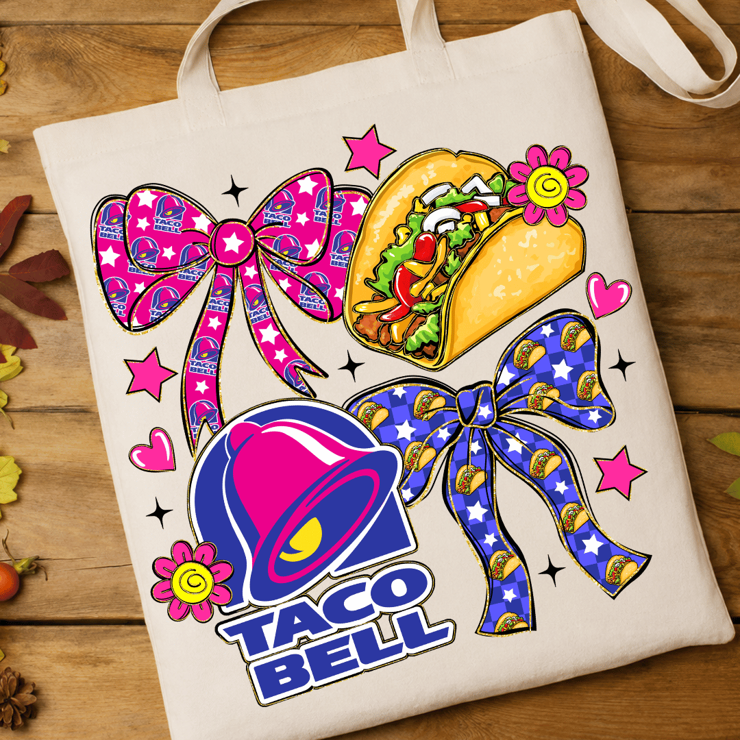 Taco & Bows - Full Color DTF T-Shirt Transfer - 761