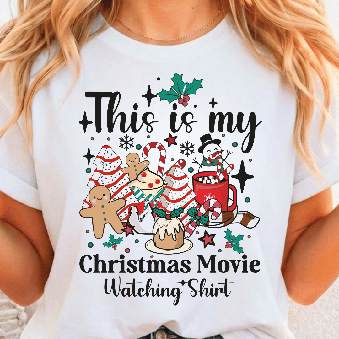This is My Christmas Movie Watching Shirt - Full Color DTF T-Shirt Transfer - 657
