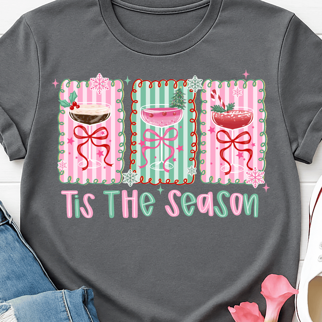 Tis' The Season Cocktails - Full Color DTF T-Shirt Transfer - 716